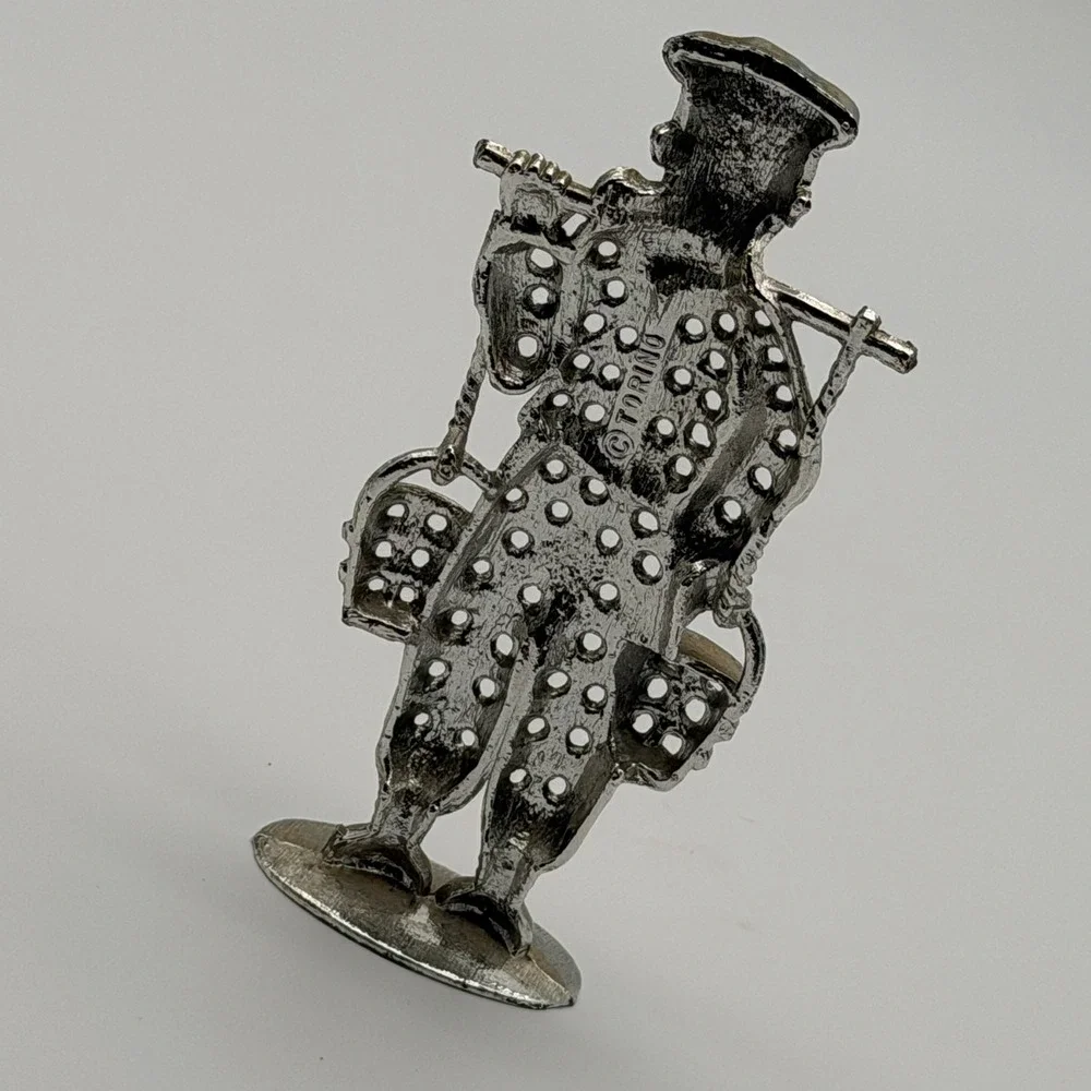 Vintage Torino Silver Tone Metal Water Carrier Earring Holder Figurine 4.5 Inch